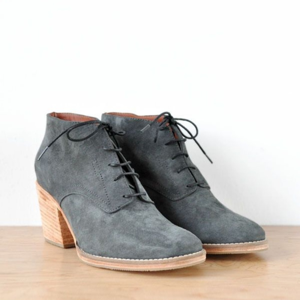 Rachel Comey Ibex laceup Suede Booties chunky heel
